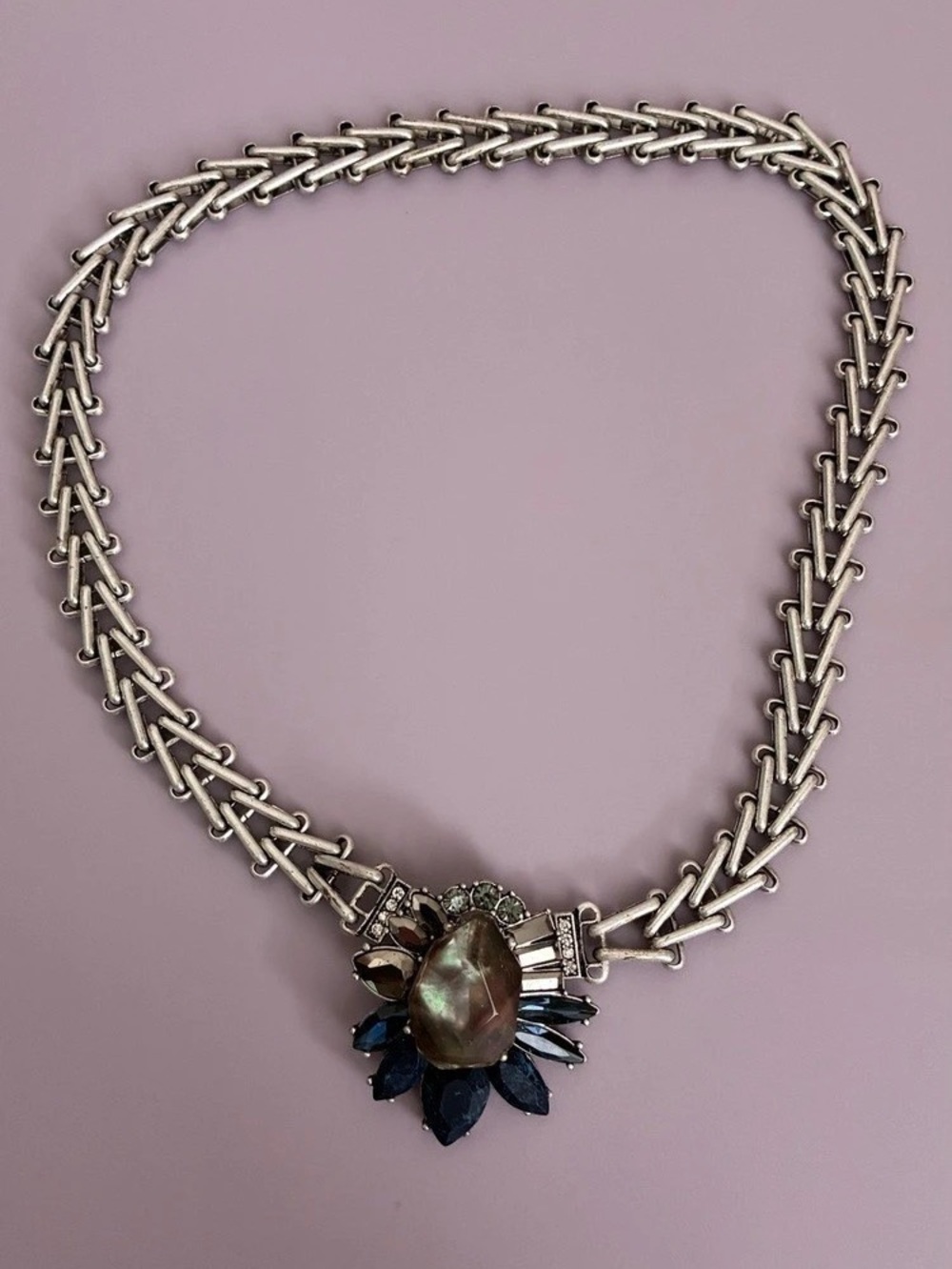 Statement Blue Pendant Necklace Like New